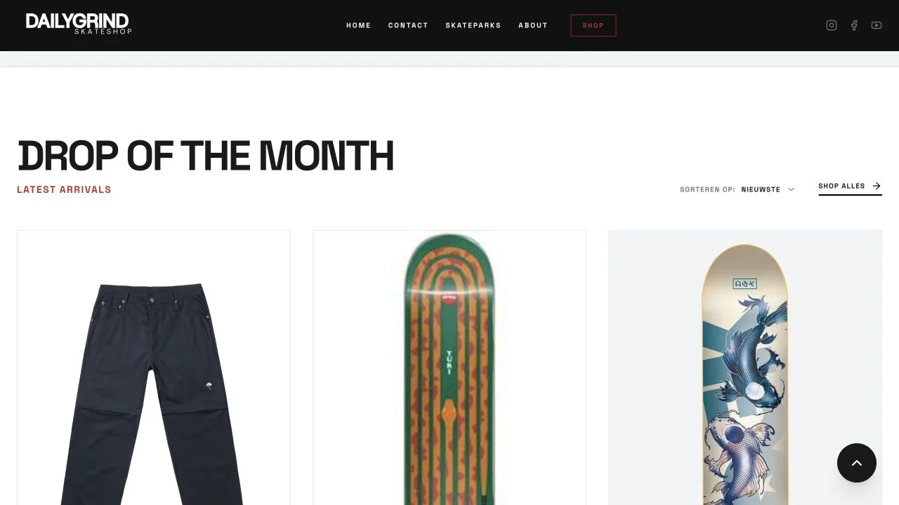 Voorbeeld van webshops: Daily Grind